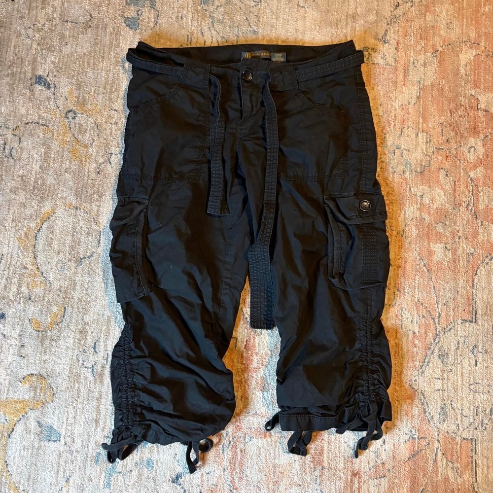 Outback Red Womens Black Low Rise Cargo Capri Pants Size 4 Y2K Utility Pants